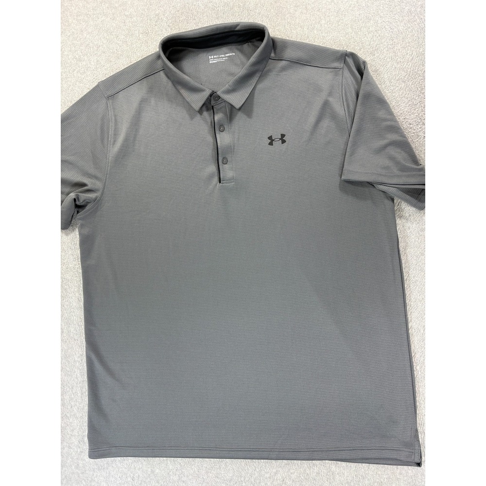 Under Armour Performance Short Sleeve Logo S/S Polo Shirt (Men's 3XL Tall) Gray